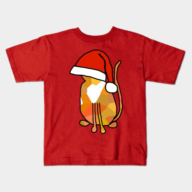 Christmas Ginger Cat in a Santa Hat Kids T-Shirt by ellenhenryart